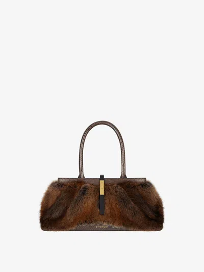 Givenchy Sac Hand Bag Petit Modèle En Python Avec Fourrure In Brown