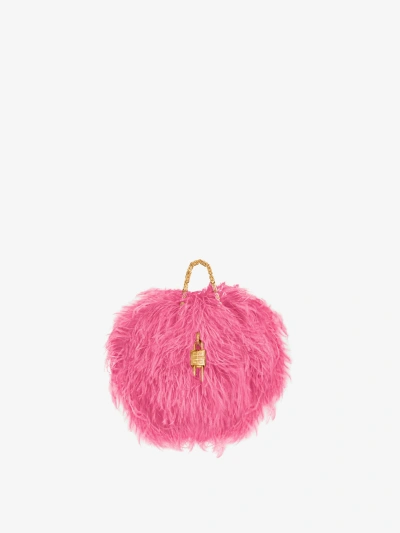 Givenchy Mini Kenny Bag In Silk With Feathers In Pink