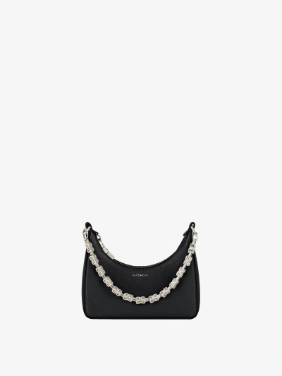 Givenchy Sac Moon Cut Out Mini En Cuir Avec Chaîne In Black