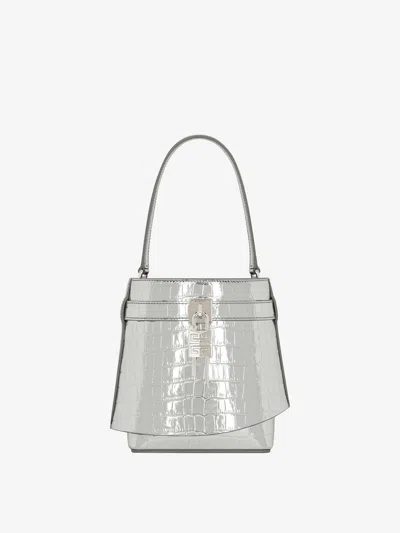 Givenchy Shark Lock Bucket Bag In Crocodile Effect Leather In Multicolor
