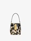 Givenchy Micro Shark Lock Bucket Bag In Leopard Print Pony Leather In Multicolor