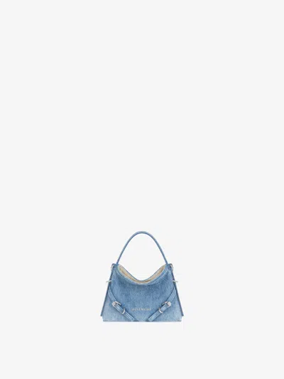 Givenchy Nano Voyou Bag In Washed Denim In Multicolor