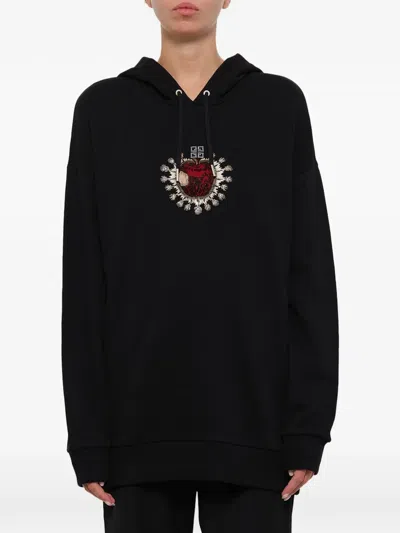Givenchy Sacred Apple Graphic-detail Hoodie In Black