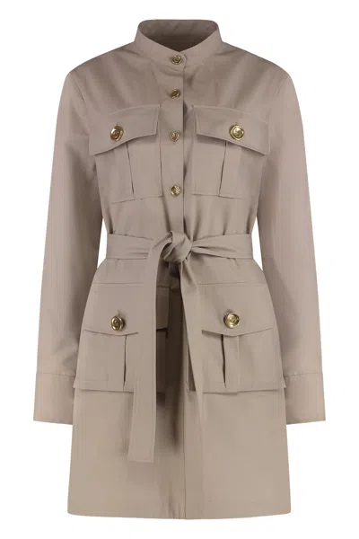 Givenchy Taupe Safari Dress In Poplin In Beige