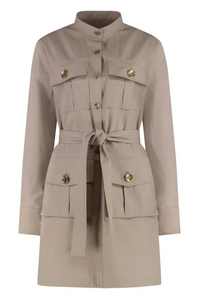 Givenchy Safari Poplin Mini Dress In Gray