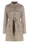 Givenchy Taupe Safari Dress In Poplin In Gray