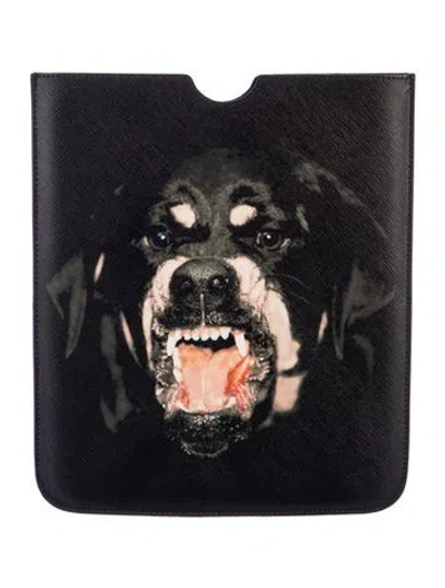 Pre-owned Givenchy Saffiano Leather Portfolio In Black