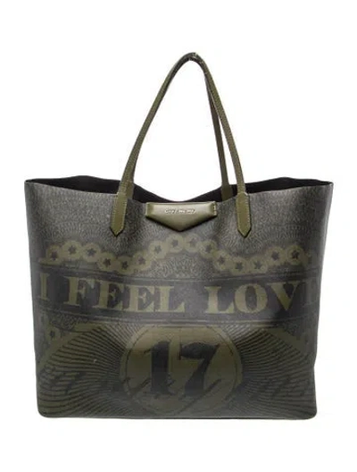 Pre-owned Givenchy Saffiano Leather Tote In Green