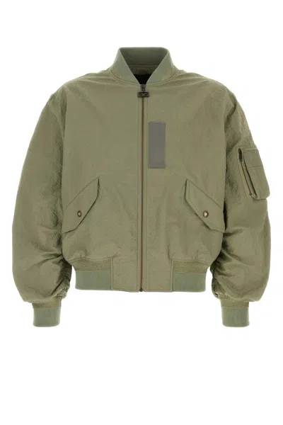 GIVENCHY SAGE GREEN TECH FABRIC BOMBER JACKET