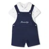 Givenchy Logo-embroidered Dungarees Set In Blue