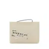 Givenchy Sand Canvas Clutch Beigeblack In White
