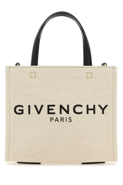 GIVENCHY SAND CANVAS MINI G-TOTE HANDBAG