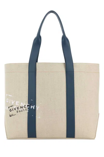 Givenchy Sand Canvas Shopping Bag In Neutral