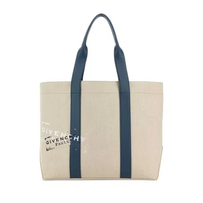 Givenchy Sand Canvas Shopping Bag In Multi