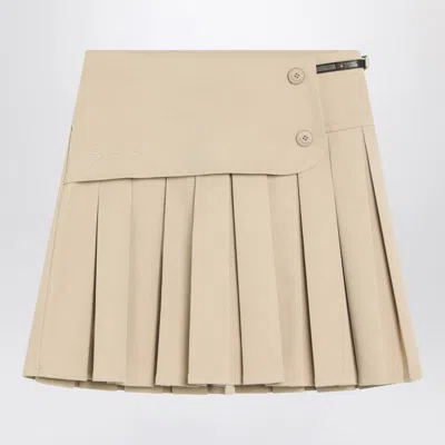 Givenchy Sand Pleated Skirt In Brown