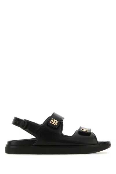 GIVENCHY GIVENCHY BLACK LEATHER 4G SANDALS