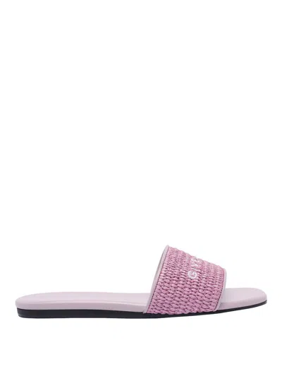 Givenchy Mules Plates 4g En Raphia In Pink