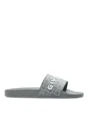 Givenchy Monogram Rubber Slides In Gris