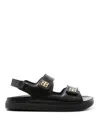 Givenchy Women Leather Sandals With 4g Metal Details In Black