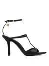 Givenchy Embossed Leather Heel Sandals In Black