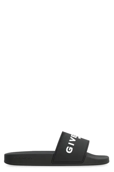 Givenchy Sandalo Slide Con Logo In Black