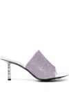 Givenchy Sculpted Heel Open Toe Mules With G Cube Embellishment
