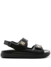 Givenchy Women Leather Sandals With 4g Metal Details In Multi