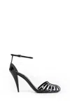 Givenchy Cage Heel Sandals Patent Leather Ankle Strap In Black