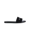 Givenchy 4g Leather-trimmed Embroidered Raffia Slides In Black