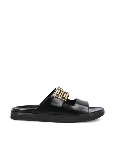 Givenchy Liquid Dad Leather Slides With 4g Hardware In Black