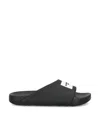 Givenchy Label Flat Mules In Black Rubber Women In Multi