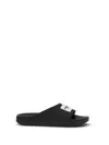 Givenchy Label Flat Mules In Black Rubber Women In Multi