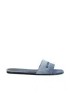 Givenchy 4g Denim Medallion Flat Sandals In Blue