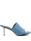 Givenchy G Cube 90mm Denim Mules In Blue