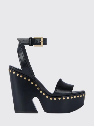 Givenchy Clog Platform Sandals In Leather With Studs Detail In Black
