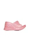 Givenchy Marshmallow Wedge Sandals In Iridescent Rubber In Orange