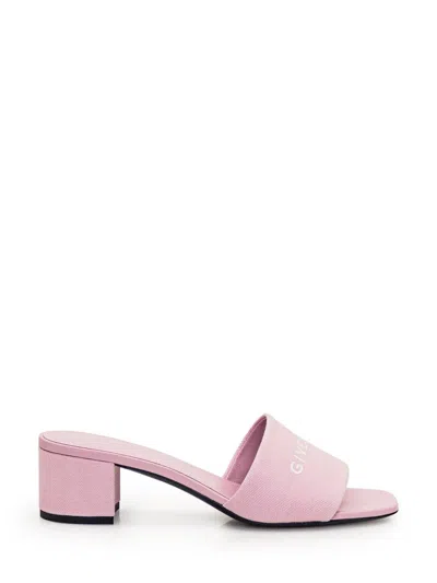 Givenchy Logo-print Canvas Mules In Pink