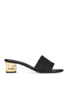 Givenchy G Cube Heeled Mules In 4g Canvas In Black