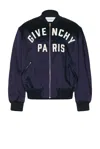 Givenchy Deep Navy Satin-finish Bomber Jacket In Blue