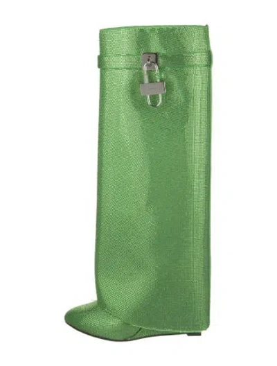 Pre-owned Givenchy Satin Boots W/ Tags In Green/metallic
