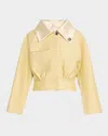Givenchy Womens Satin-collar Buttoned-pocket Regular-fit Cotton Jacket Pale Yellow In Pale Yellow