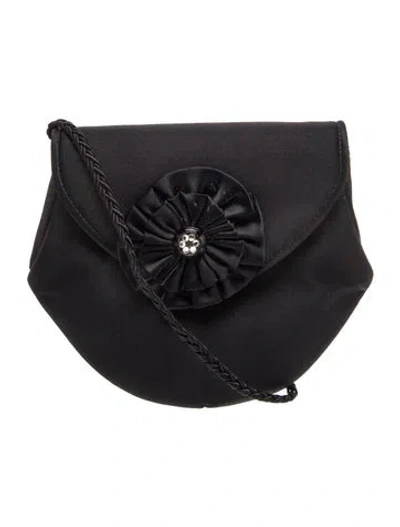 Pre-owned Givenchy Satin Crossbody Bag Vintage In Black