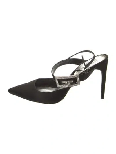 Pre-owned Givenchy Satin Crystal Embellishments Pumps In Black