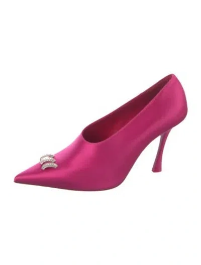 Pre-owned Givenchy Satin Crystal Embellishments Pumps W/ Tags In Pink