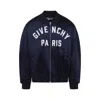Givenchy Deep Navy Satin-finish Bomber Jacket In Blue