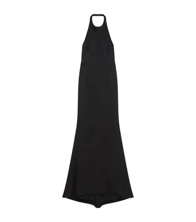 Givenchy Halter Neck Dress In Crepe And Satin In Black