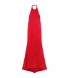 Givenchy Halter Neck Dress In Crepe And Satin In Red