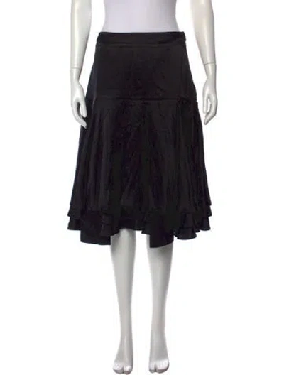 Pre-owned Givenchy Satin Knee-length Skirt In Black