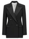 Givenchy Double-breasted Faille-trimmed Grain De Poudre Wool Blazer In Black