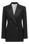 Givenchy Double-breasted Faille-trimmed Grain De Poudre Wool Blazer In Black